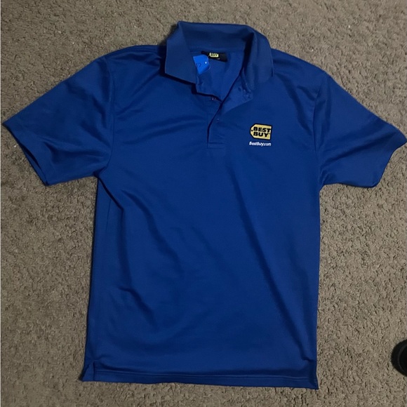 Best Buy Employee Uniform Work Polo Shirt, Blue, Mens Size Medium - Picture 1 of 7